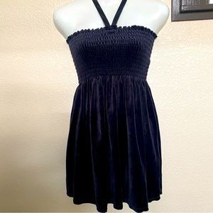 Old Navy velour velvet black mini dress size Med